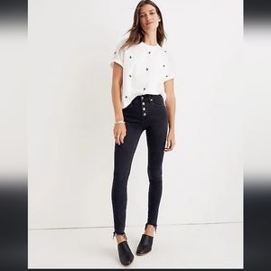 Madewell black high rise skinny jeans 25